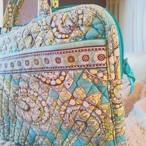 Vera Bradley Peacock Paisley Pattern Laptop tote